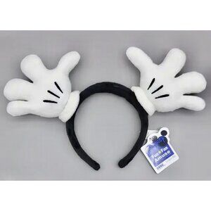 COPY - DISNEY PARK MICKEY MOUSE WHITE GLOVES MOUSE EARS Headband HAT Hairband N…